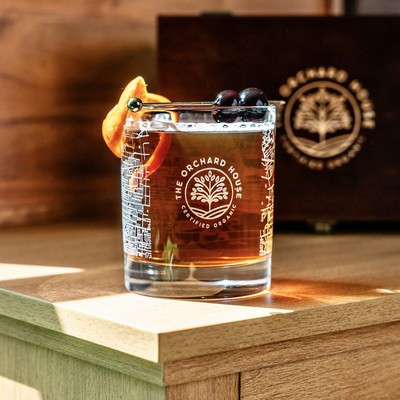 Del Mar DOF Glass - 2 Glasses - Branded Wood Box - Full Wrap