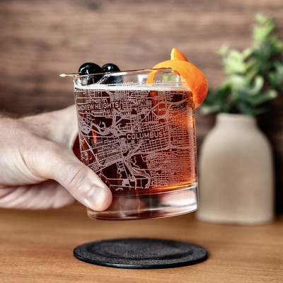 Del Mar DOF Glass - 2 Glasses - Blank Wood Box - Full Wrap